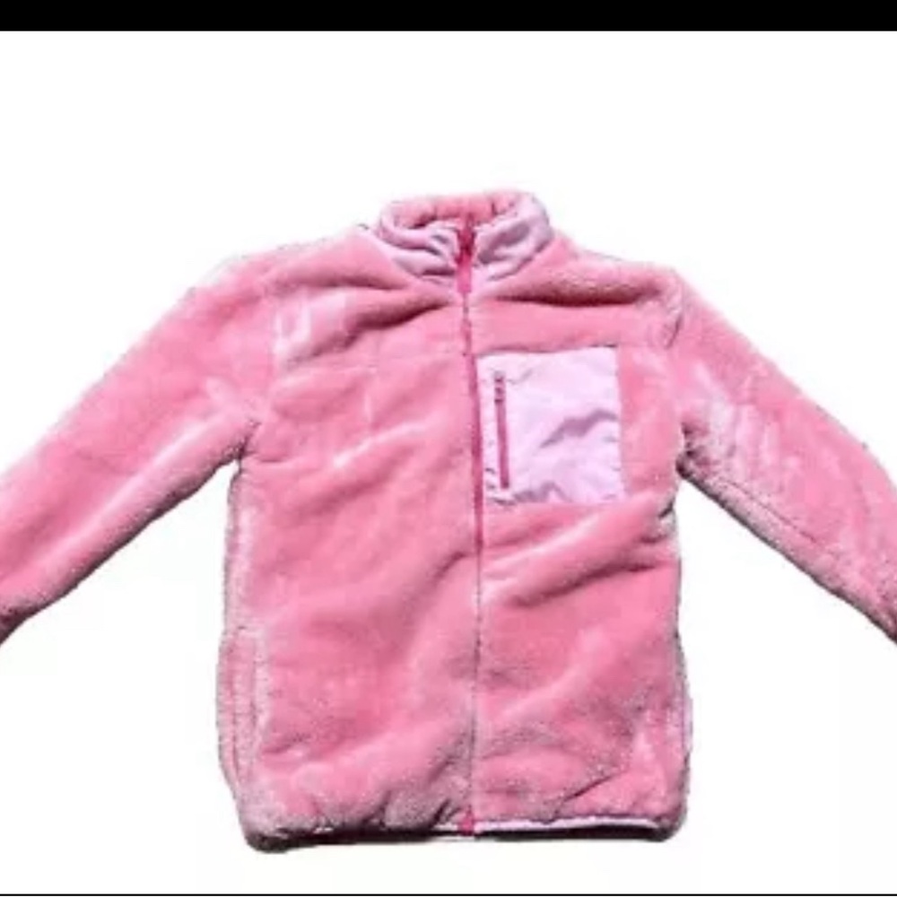 Tommy Bahama Jacket Girls  Size 4 /5 years Pink Faux Fleece Full Zip